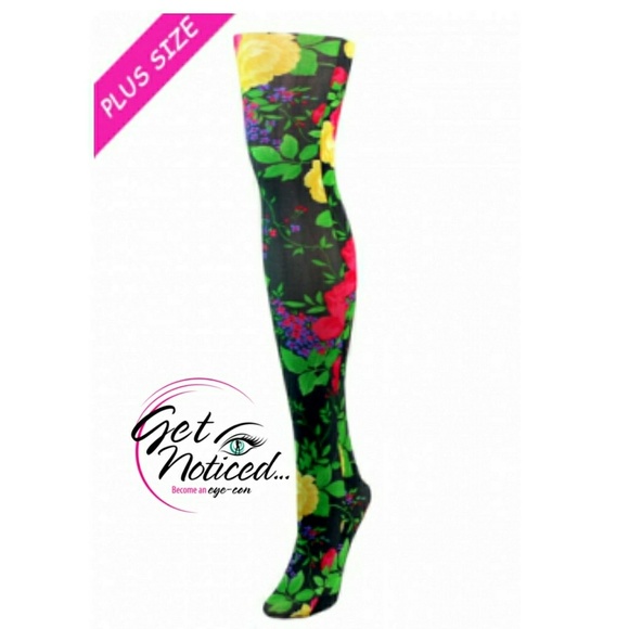 Accessories - Plus Size Marsilla Floral Tights